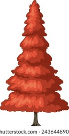 Vector graphic of a vibrant coniferous tree