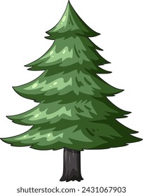 Vector graphic of a vibrant evergreen pine tree