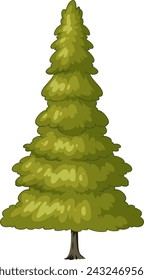 Vector graphic of a vibrant evergreen tree