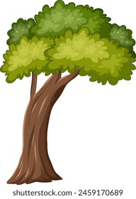 Vector graphic of a vibrant, full green tree