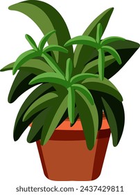 Vector graphic of a vibrant green houseplant.