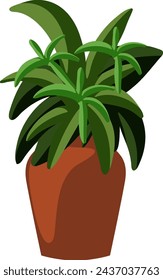 Vektorgrafik einer lebendigen Indoor-Topfpflanze