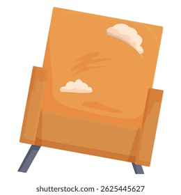 Vector graphic of a vintage armchair with visible wear and tear, isolated on white