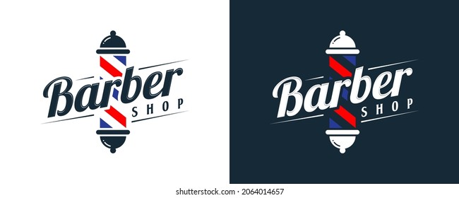 Vector graphic of vintage retro barbershop | barbershop label stamp logo design