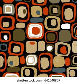 Vector graphic vintage textures created with squares, rhombuses and other geometric shapes. Pattern best for use in textiles design.