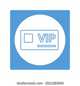 Gráfica vectorial de la tarjeta VIP - Estilo Luna Blanca - ilustración simple. Trazo editable. Diseño de plantilla vector.diseño de estilo de esquema.Ilustración gráfica vectorial