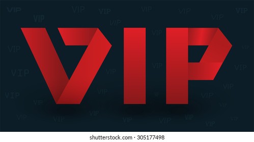 Vector graphic VIP or red gradient letter V, I and P. Logo symbol, icon, design elements, template, print.