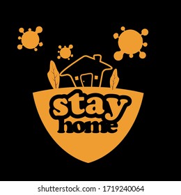 Vector graphic of virus ambush a house fit for public campaign to prevent the spreading of corona virus or covid-19