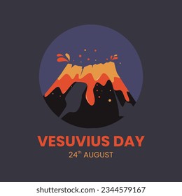 Vector graphic of volcano logo spewing lava suitable for vesuvius day
