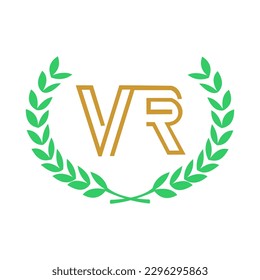 Vektorgrafik des Logos für VR-Buchstaben. Dieses Monogramm oder erste VR-Vektorgrafik eignet sich perfekt für Firmenlogos, Hochzeitseinladungen, Visitenkartendesigns, Aufkleber, Bildschirmhintergründe, Branding usw.