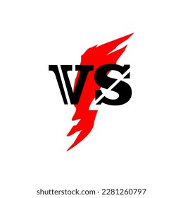 vector graphic of vs or versus game fight illustration combined with lightning versus this vector is perfect for team match sign and game etc