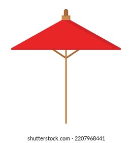 Vector graphic of wagasa. Japan red traditional umbrella illustration with flat design style. Suitable for content design asset