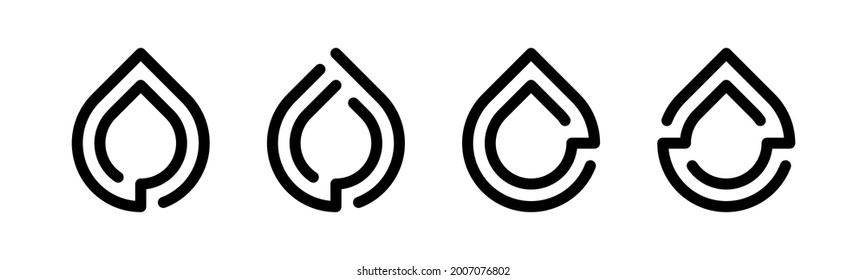 Vector graphic of water drop icon collection