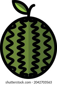 Gráfico vectorial de la sandía. Adecuado para la naturaleza, la comida y la bebida de frutas.