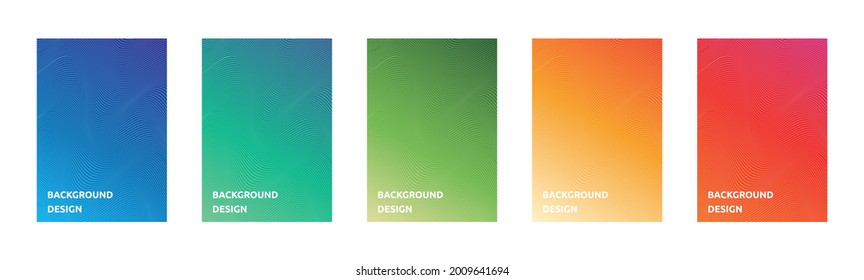 Vector graphic of wavy stripes lines texture on gradient background. Good for business brochures, musical cover, poster design, etc. Abstract background. Set of templates for poster design. 
