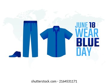 vector graphic of wear blue day good for wear blue day celebration. flat design. flyer design.flat illustration.