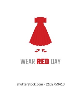 vector graphic of wear red day good for wear red day celebration. flat design. flyer design.flat illustration.