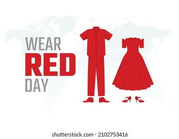 vector graphic of wear red day good for wear red day celebration. flat design. flyer design.flat illustration.