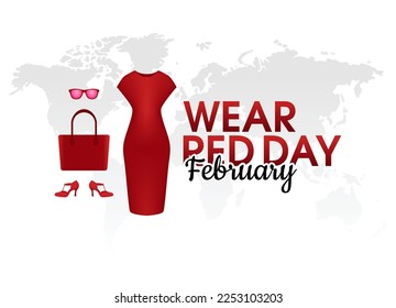 vector graphic of wear red day good for wear red day celebration. flat design. flyer design.flat illustration.