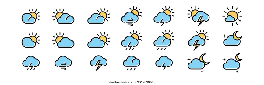 Vector graphic of weather icon collection