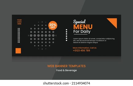 Banners promocionales para productos alimenticios y bebidas