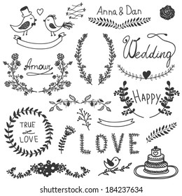 Vector graphic wedding set