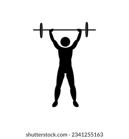 Vector graphic of weightlifting icon vector illustration. This vector is perfect for decoration, stickers, templates, wallpapers and icons etc.