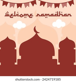 vector graphic of welcome ramadhan ideal for ramadhan celebration.