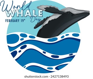 Vector graphic of a whale for World Whale Day event