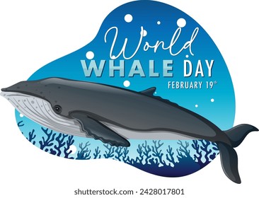 Vector graphic of a whale for World Whale Day