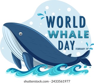 Vector graphic of a whale for World Whale Day