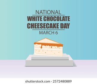 vector graphic of white chocolate cheesecake day good for national white chocolate cheesecake day celebration. flat design. flyer design. flat illustration.