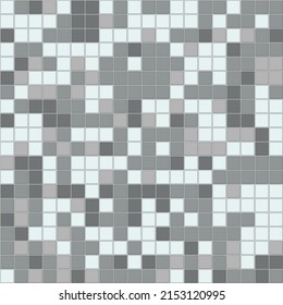 Vektorgrafik aus weißem und grauem Keramikboden und Wandfliesen. Geometrische Mosaikstruktur. Quadratische Fliesen nahtloses Muster. Abstrakter Hintergrund von Fliesen in Weiß- und Graufarben.
