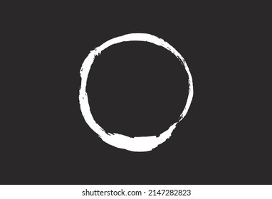 Gráfica vectorial de la tinta blanca redondeada con pincel sobre fondo negro.  vector eps10.
