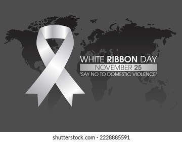 vector graphic of white ribbon day good for white ribbon day celebration. flat design. flyer design.flat illustration.