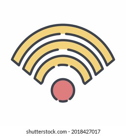 Vektorgrafik von WiFi Connection - Line Cut Style - einfache Abbildung. Bearbeitbarer Strich. Design-Vorlage, Vektorgrafik-Style-Design.Vektorgrafik