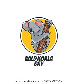 vector graphic of wild koala day good for wild koala day celebration. flat design. flyer design.flat illustration.