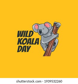 vector graphic of wild koala day good for wild koala day celebration. flat design. flyer design.flat illustration.