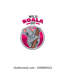 vector graphic of wild koala day good for wild koala day celebration. flat design. flyer design.flat illustration.
