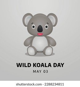 vector graphic of wild koala day good for wild koala day celebration. flat design. flyer design.flat illustration.