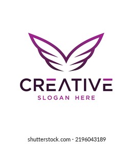 Vector graphic of wings logo design template