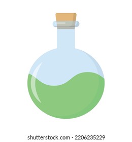 Vector graphic of witch potion. Green witch potion illustration with flat design style. Suitable for content design assets