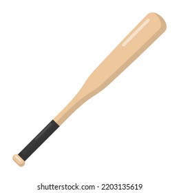 Vector graphic of wood baseball stick. Baseball equipment illustration with flat design style. Suitable for poster or content design assets