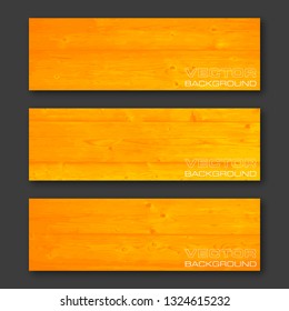 Vector graphic wood design banner. Wooden pattern backgrounds different color. Paper banner wooden style. Abstract wood pattern