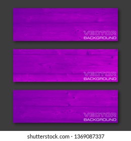 Vector graphic wood design banner. Wooden pattern backgrounds different color. Paper banner wooden style. Abstract wood pattern
