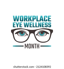 vector graphic of workplace eye wellness month good for workplace eye wellness month celebration. flat design. flyer design.flat illustration.