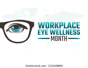 vector graphic of workplace eye wellness month good for workplace eye wellness month celebration. flat design. flyer design.flat illustration.