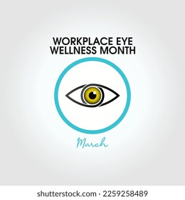 gráfico vectorial de los centros de salud de los ojos en el lugar de trabajo buen mes para la celebración del mes de bienestar de los ojos en el lugar de trabajo. diseño plano. diseño de volante.ilustración plana.