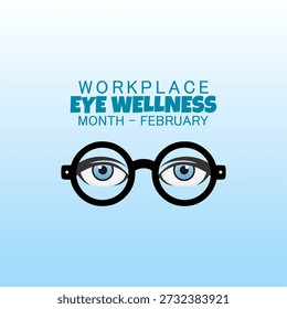 Gráfico de Vector del Mes de Bienestar Ocular en el Lugar de Trabajo para la conciencia del Mes de Bienestar Ocular en el Lugar de Trabajo.