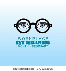 Gráfico de Vector del Mes de Bienestar Ocular en el Lugar de Trabajo para la conciencia del Mes de Bienestar Ocular en el Lugar de Trabajo.